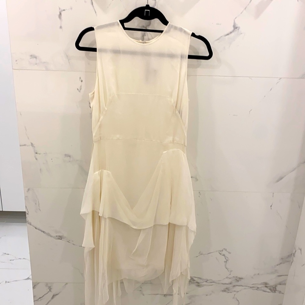 New Ivory silk chiffon Morgane LeFay Ruslan dress